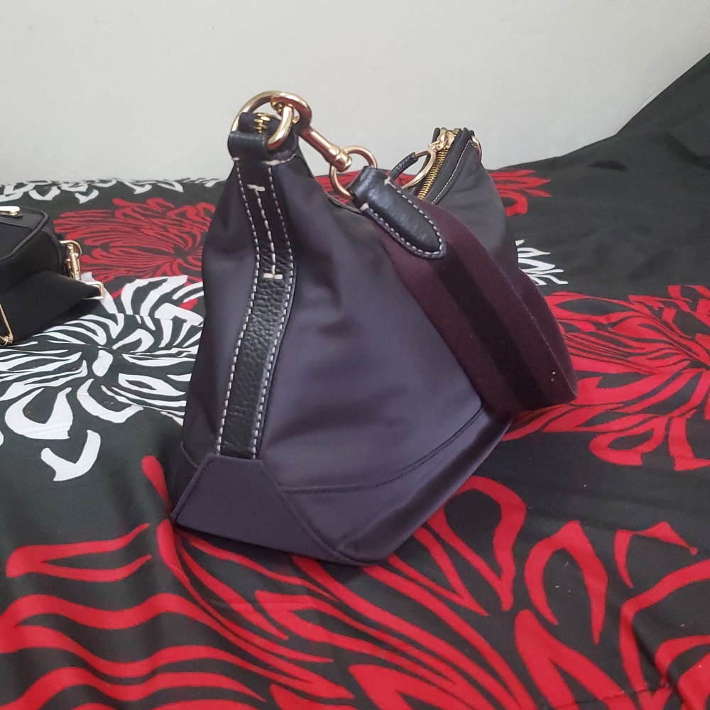 Coach Ellis Black Nylon & Leather Shoulder Crossbody Bag - Picture 8 of 10